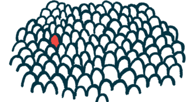 In this illustration of rare, one person highlighted in red is seen amid a sea of people.