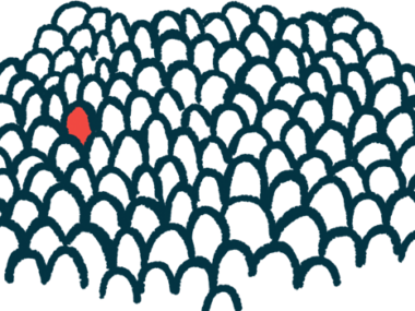 In this illustration of rarity, one person highlighted in red is seen amid a sea of people.