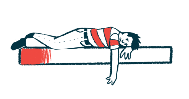 A person with depression lays flat on a bench in this illustration.