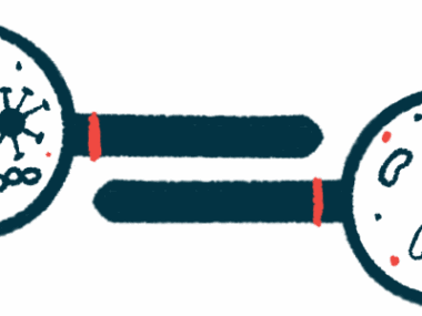 Bacteria are shown under two magnifying glasses laying with their lenses opposite to each other.
