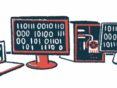 A group of computers is shown with 0s and 1s on their screens.